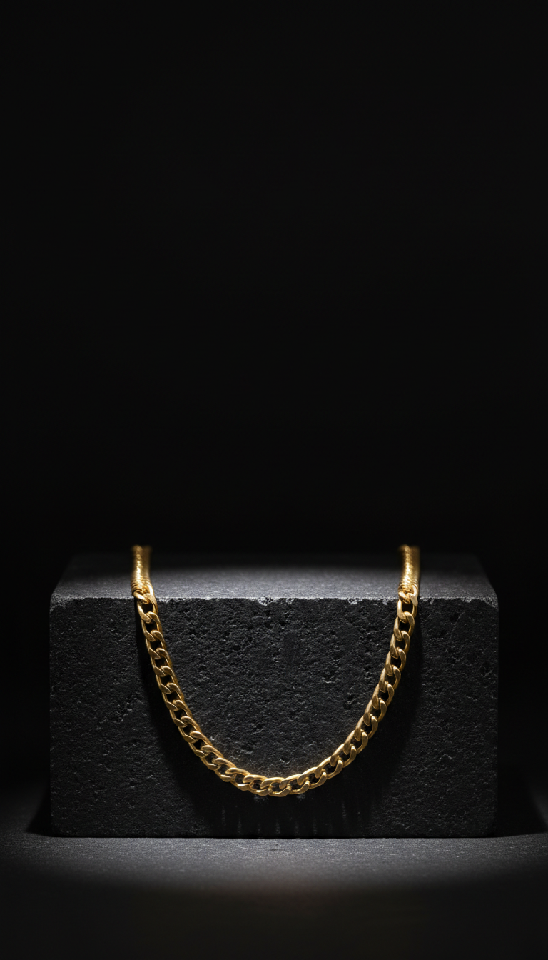 collar cadena curb baño de oro