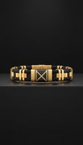Pulsera masculina acentuada en negro y oro
