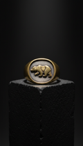 anillo sello emblema de oso