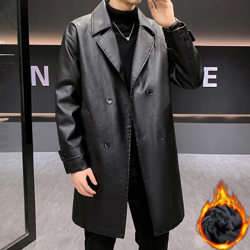 Trench Coat de Cuero BRAVEN — Colección Urbana