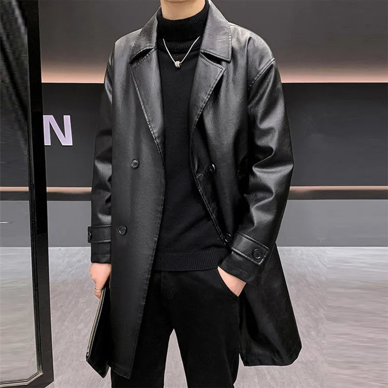 Trench Coat de Cuero BRAVEN — Colección Urbana